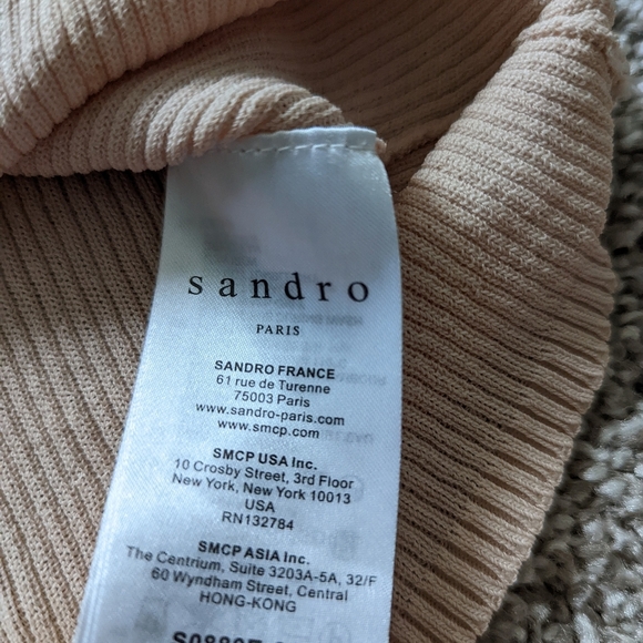 Sandro Peach Ribbed Lace Up - Picture 6 of 6